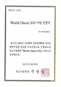 World Class 300 company selected