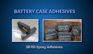 Battery case adhesives